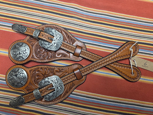 Men's Floral Tooled Spur Strap